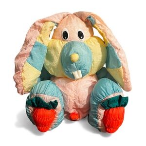 Vintage 1991 Good Stuff Puffy Bunny 10" Plush Pastel Multicolor Easter Rabbit